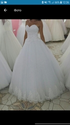 Шикарное белое свадебное платье корсет